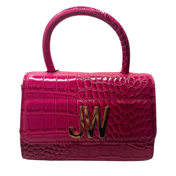 Jason Wu NWT Pink Croc Embossed Pink Faux Leather Mini Convertible Bag - Picture 1 of 16